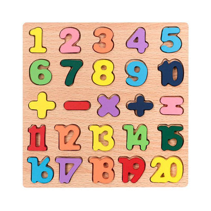 Puzzle 3D coloré avec chiffres de 1 à 20, Alphabet Montessori, apprentissage, planche en bois, jouets pour enfants, jeu éducatif précoce en famille, cadeau